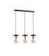 Saturn Bar Pendant Ceiling Light Black, 60cm, 3x E27