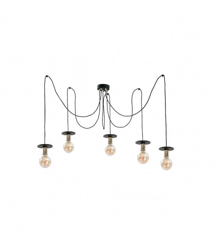 Saturn Cluster Pendant Ceiling Light Black, 5x E27
