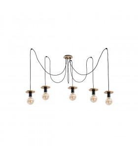 Saturn Cluster Pendant Ceiling Light Gold, 5x E27