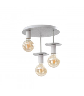 Saturn Multi Arm Semi Flush Ceiling Light Silver, 30cm, 3x E27