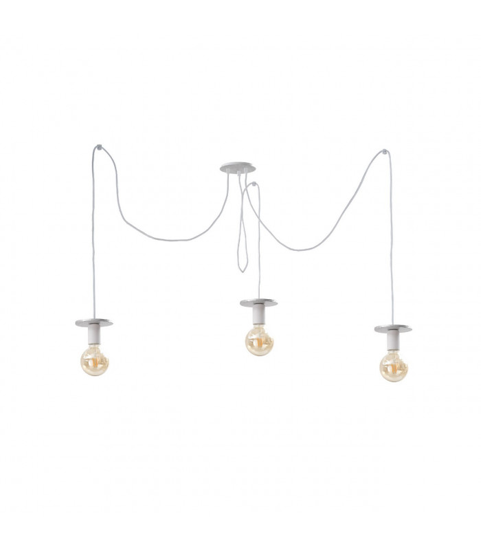 Saturn Cluster Pendant Ceiling Light Silver, 3x E27