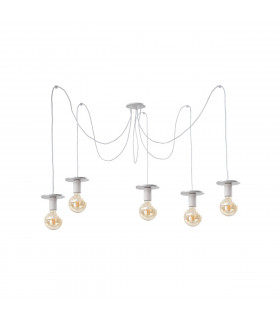 Saturn Cluster Pendant Ceiling Light Silver, 5x E27