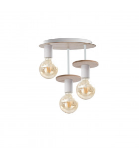 Saturn Multi Arm Semi Flush Ceiling Light Natural, 30cm, 3x E27