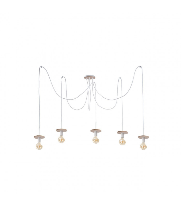 Saturn Cluster Pendant Ceiling Light Natural, 5x E27