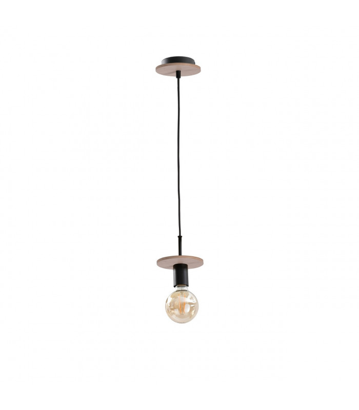 Saturn Slim Pendant Ceiling Light Natural, Black, 12cm, 1x E27