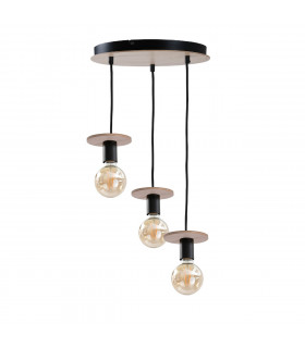 Saturn Cluster Pendant Ceiling Light Natural, Black, 30cm, 3x E27