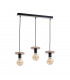 Saturn Bar Pendant Ceiling Light Natural, Black, 60cm, 3x E27