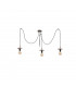 Saturn Cluster Pendant Ceiling Light Natural, Black, 3x E27