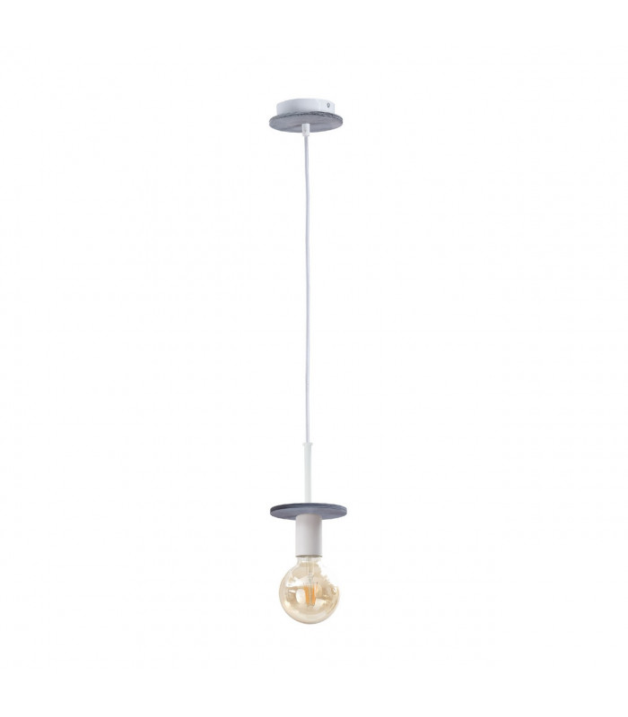 Saturn Slim Pendant Ceiling Light Grey, 12cm, 1x E27