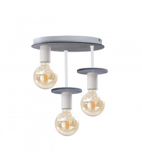 Saturn Multi Arm Semi Flush Ceiling Light Grey, 30cm, 3x E27