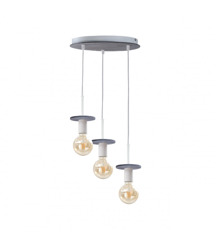 Saturn Cluster Pendant Ceiling Light Grey, 30cm, 3x E27