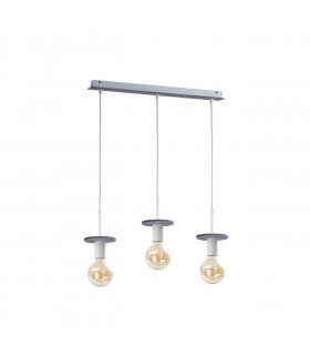 Saturn Bar Pendant Ceiling Light Grey, 60cm, 3x E27