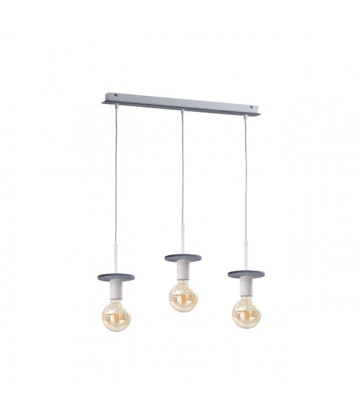 Saturn Bar Pendant Ceiling Light Grey, 60cm, 3x E27