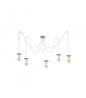 Saturn Cluster Pendant Ceiling Light Grey, 5x E27