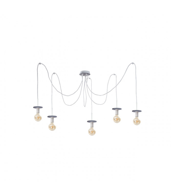 Saturn Cluster Pendant Ceiling Light Grey, 5x E27