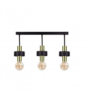 Unica Ceiling Spotlight Bar Black, Gold, 60cm, 3x E27