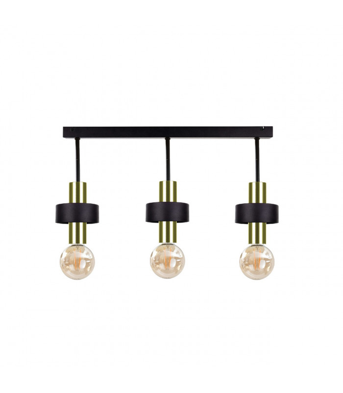 Unica Ceiling Spotlight Bar Black, Gold, 60cm, 3x E27