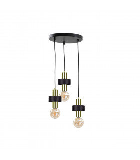 Unica Cluster Pendant Ceiling Light Black, Gold, 35cm, 3x E27