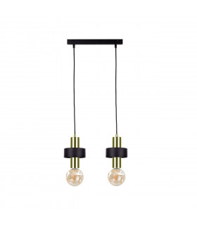 Unica Bar Pendant Ceiling Light Black, Gold, 50cm, 2x E27