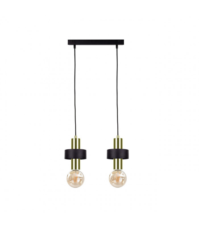 Unica Bar Pendant Ceiling Light Black, Gold, 50cm, 2x E27