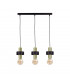 Unica Bar Pendant Ceiling Light Black, Gold, 60cm, 3x E27