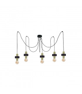 Unica Cluster Pendant Ceiling Light Black, Gold, 5x E27