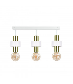 Unica Ceiling Spotlight Bar White, Gold, 60cm, 3x E27