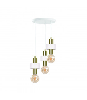 Unica Cluster Pendant Ceiling Light White, Gold, 35cm, 3x E27