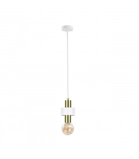 Unica Slim Pendant Ceiling Light White, Gold, 12cm, 1x E27