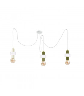 Unica Cluster Pendant Ceiling Light White, Gold, 3x E27