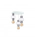 Unica Multi Arm Semi Flush Ceiling Light White, Silver, 35cm, 3x E27