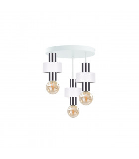 Unica Multi Arm Semi Flush Ceiling Light White, Silver, 35cm, 3x E27
