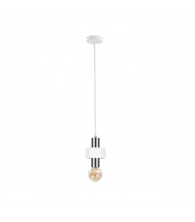Unica Slim Pendant Ceiling Light White, Silver, 12cm, 1x E27