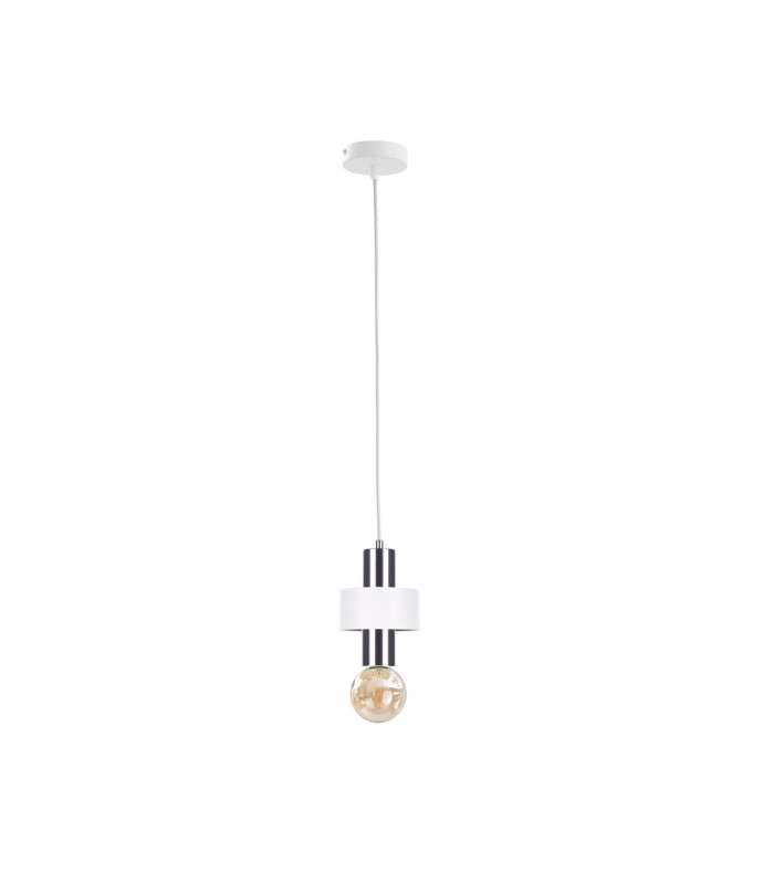 Unica Slim Pendant Ceiling Light White, Silver, 12cm, 1x E27