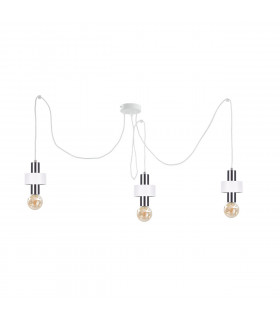 Unica Cluster Pendant Ceiling Light White, Silver, 3x E27
