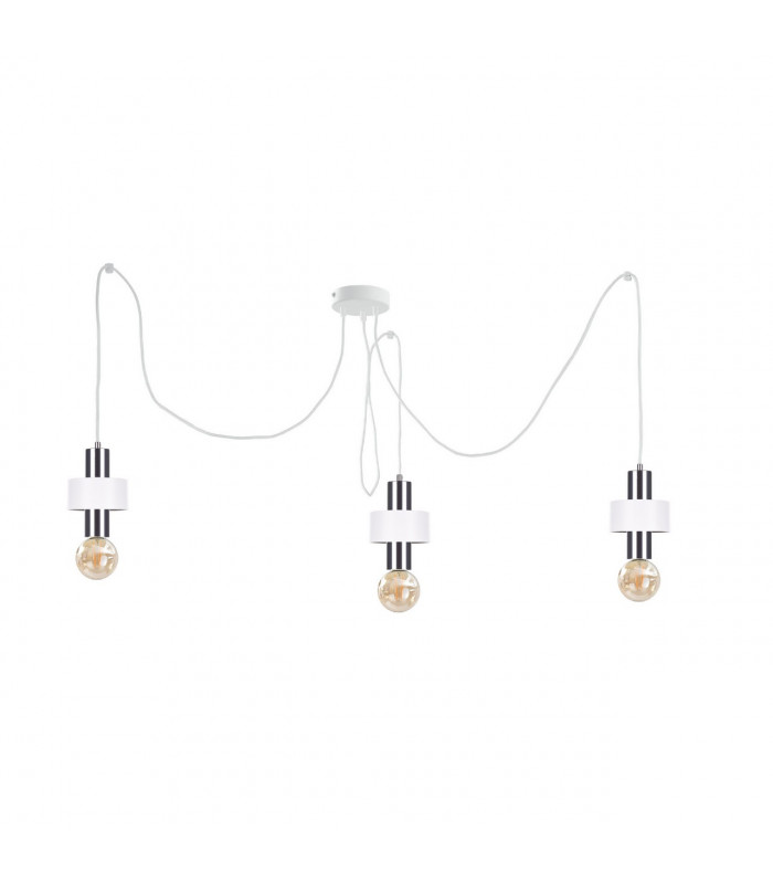 Unica Cluster Pendant Ceiling Light White, Silver, 3x E27