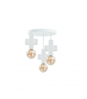 Unica Multi Arm Semi Flush Ceiling Light White, 35cm, 3x E27