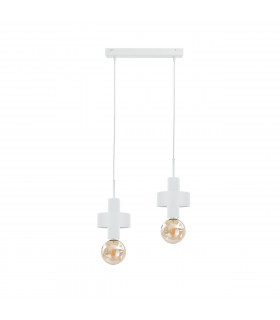 Unica Bar Pendant Ceiling Light White, 50cm, 2x E27