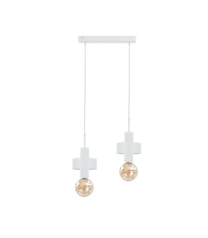 Unica Bar Pendant Ceiling Light White, 50cm, 2x E27