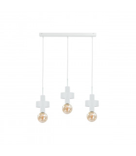 Unica Bar Pendant Ceiling Light White, 60cm, 3x E27