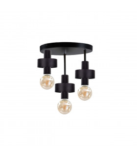 Unica Multi Arm Semi Flush Ceiling Light Black, 35cm, 3x E27