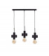 Unica Bar Pendant Ceiling Light Black, 60cm, 3x E27