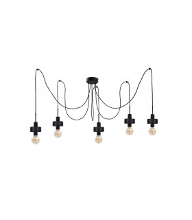 Unica Cluster Pendant Ceiling Light Black, 5x E27