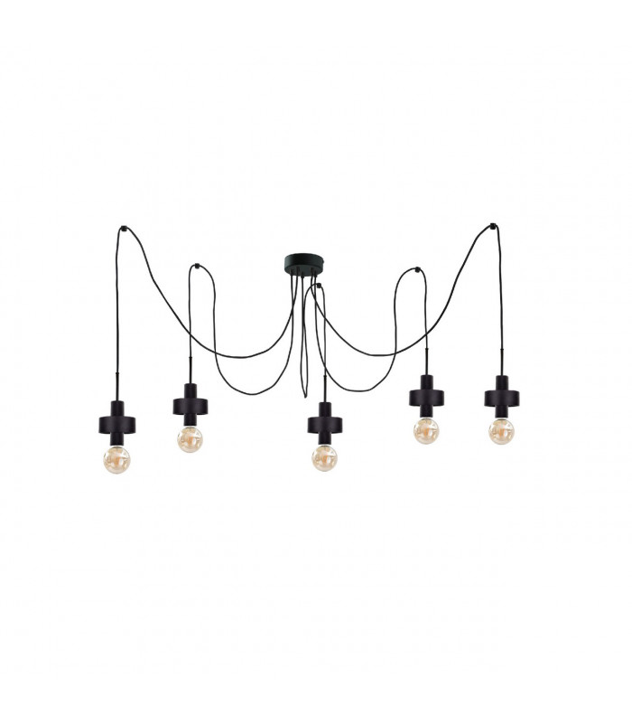 Unica Cluster Pendant Ceiling Light Black, 5x E27