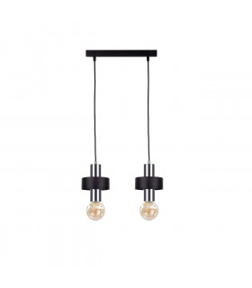 Unica Bar Pendant Ceiling Light Black, Silver, 50cm, 2x E27