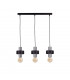 Unica Bar Pendant Ceiling Light Black, Silver, 60cm, 3x E27