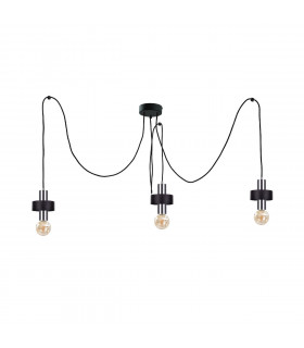 Unica Cluster Pendant Ceiling Light Black, Silver, 3x E27