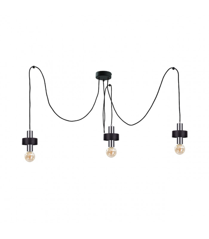 Unica Cluster Pendant Ceiling Light Black, Silver, 3x E27