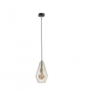 Geo Wire Frame Pendant Ceiling Light Gold, 19cm, 1x E27