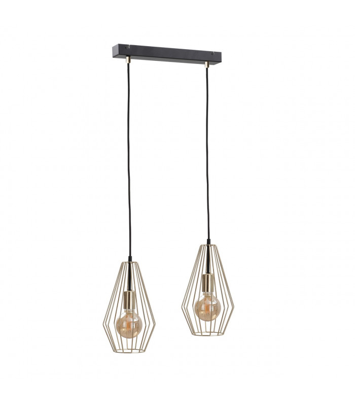 Geo Bar Pendant Ceiling Light Gold, 50cm, 2x E27